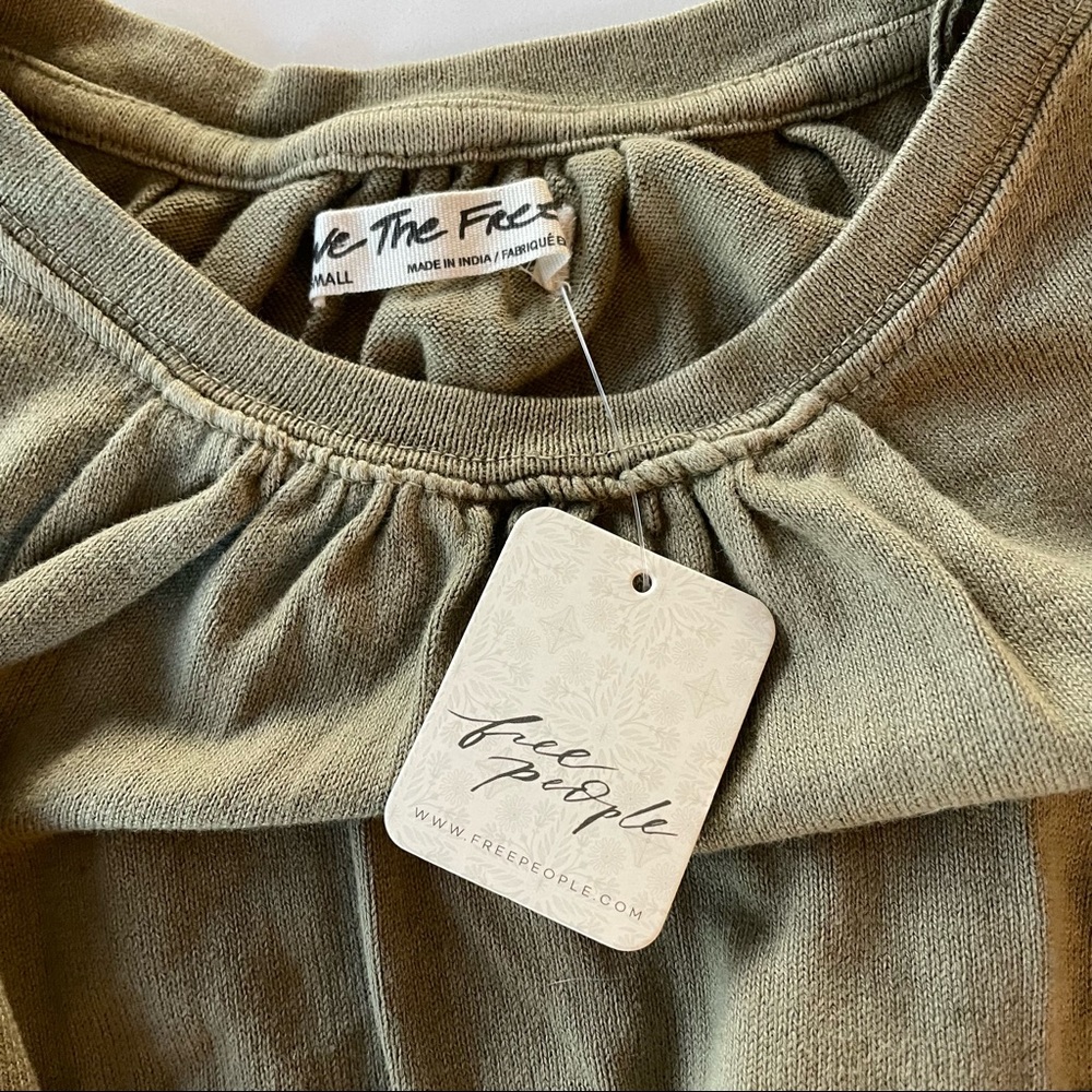 Free People We the Free T-shirt moss green new with tags size small
